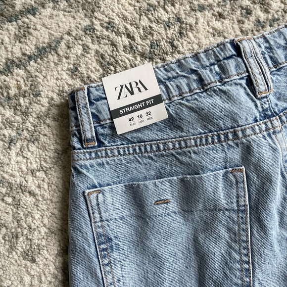 Zara Straight Fit Distressed Jeans - Picture 4 of 5